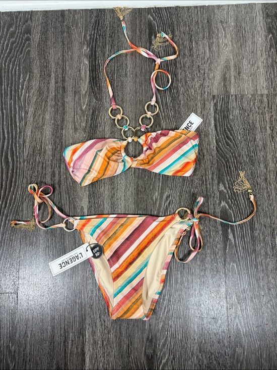 L'AGENCE Other - L’AGENCE Krysta Halter Bikini Top and Britt Tie Bikini Bottom Watercolor Stripe